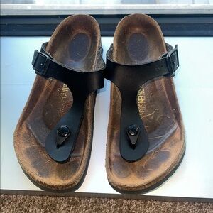 Black Birkenstock Gizeh Sandals Size 36